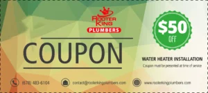 Water heater installation $50 off coupon